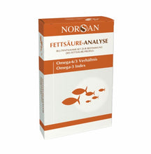 Lade das Bild in den Galerie-Viewer, NORSAN, Fettsäure-Analyse, Omega-6/3 Verhältnis, Omega-3 Index, Blutentnahme-Set zur Bestimmung Deines Fettsäureprofils